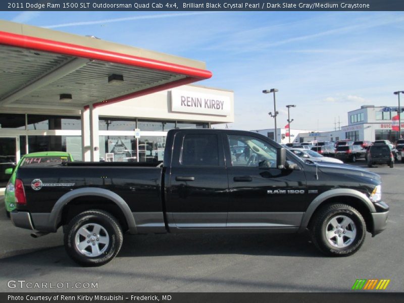 Brilliant Black Crystal Pearl / Dark Slate Gray/Medium Graystone 2011 Dodge Ram 1500 SLT Outdoorsman Quad Cab 4x4