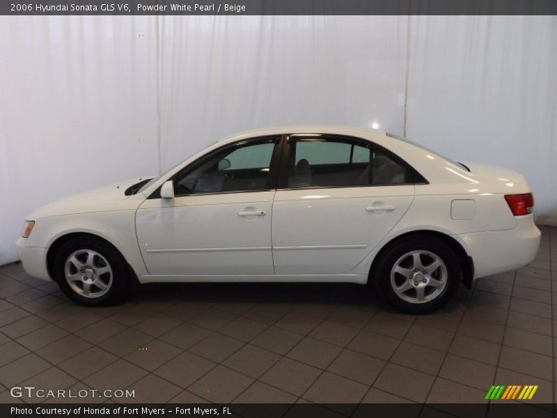 Powder White Pearl / Beige 2006 Hyundai Sonata GLS V6