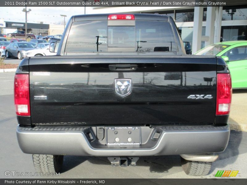 Brilliant Black Crystal Pearl / Dark Slate Gray/Medium Graystone 2011 Dodge Ram 1500 SLT Outdoorsman Quad Cab 4x4