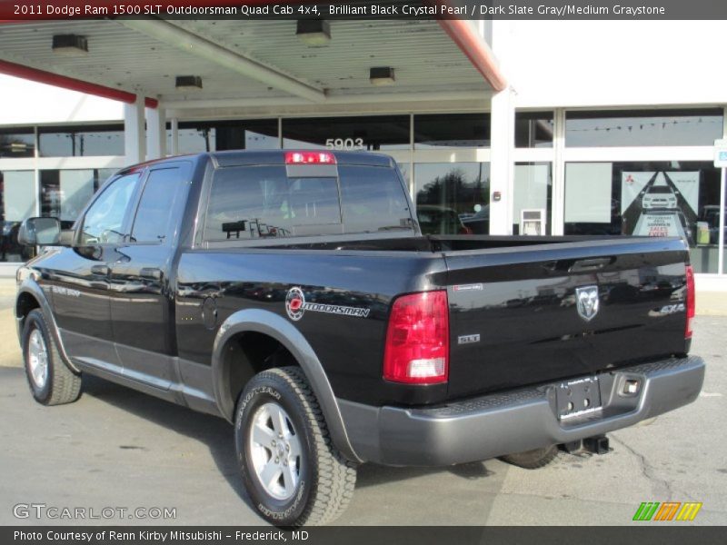 Brilliant Black Crystal Pearl / Dark Slate Gray/Medium Graystone 2011 Dodge Ram 1500 SLT Outdoorsman Quad Cab 4x4