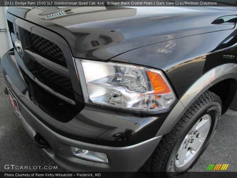Brilliant Black Crystal Pearl / Dark Slate Gray/Medium Graystone 2011 Dodge Ram 1500 SLT Outdoorsman Quad Cab 4x4