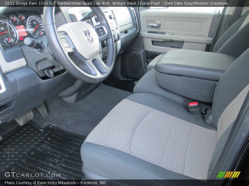 Brilliant Black Crystal Pearl / Dark Slate Gray/Medium Graystone 2011 Dodge Ram 1500 SLT Outdoorsman Quad Cab 4x4
