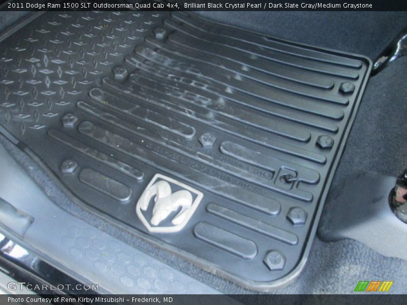 Brilliant Black Crystal Pearl / Dark Slate Gray/Medium Graystone 2011 Dodge Ram 1500 SLT Outdoorsman Quad Cab 4x4