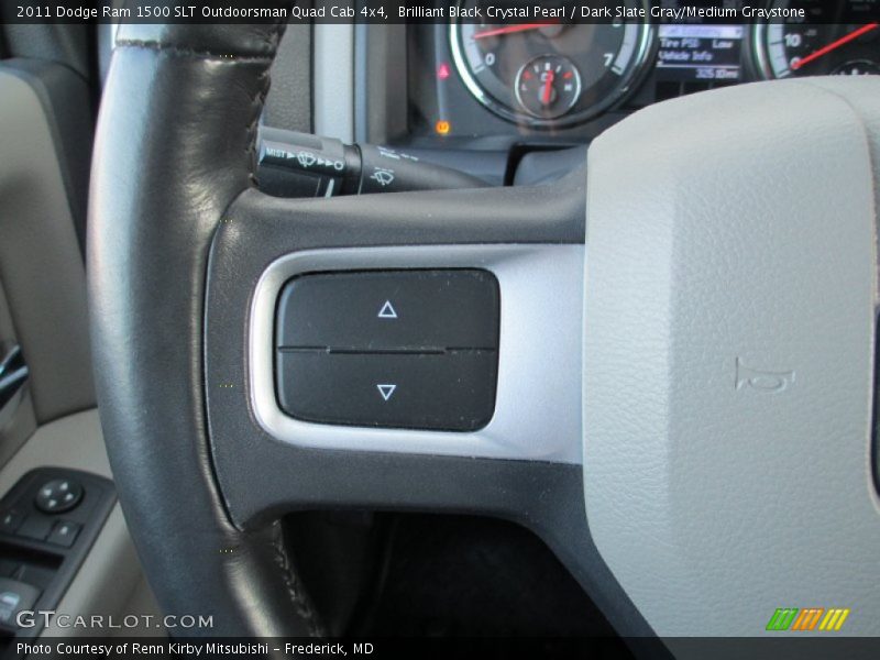 Brilliant Black Crystal Pearl / Dark Slate Gray/Medium Graystone 2011 Dodge Ram 1500 SLT Outdoorsman Quad Cab 4x4