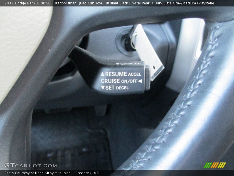 Brilliant Black Crystal Pearl / Dark Slate Gray/Medium Graystone 2011 Dodge Ram 1500 SLT Outdoorsman Quad Cab 4x4