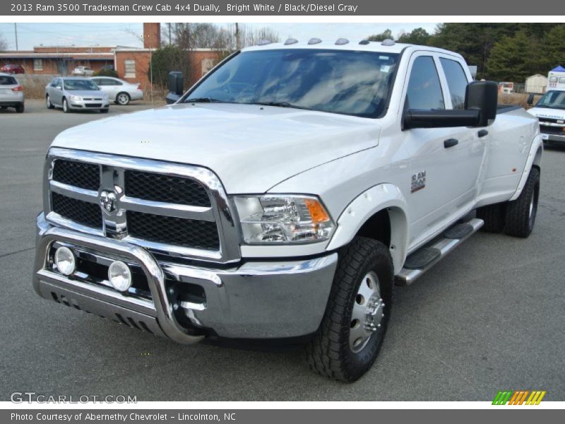 Bright White / Black/Diesel Gray 2013 Ram 3500 Tradesman Crew Cab 4x4 Dually