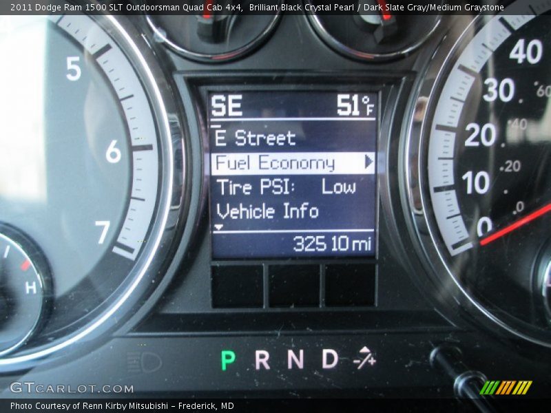 Brilliant Black Crystal Pearl / Dark Slate Gray/Medium Graystone 2011 Dodge Ram 1500 SLT Outdoorsman Quad Cab 4x4