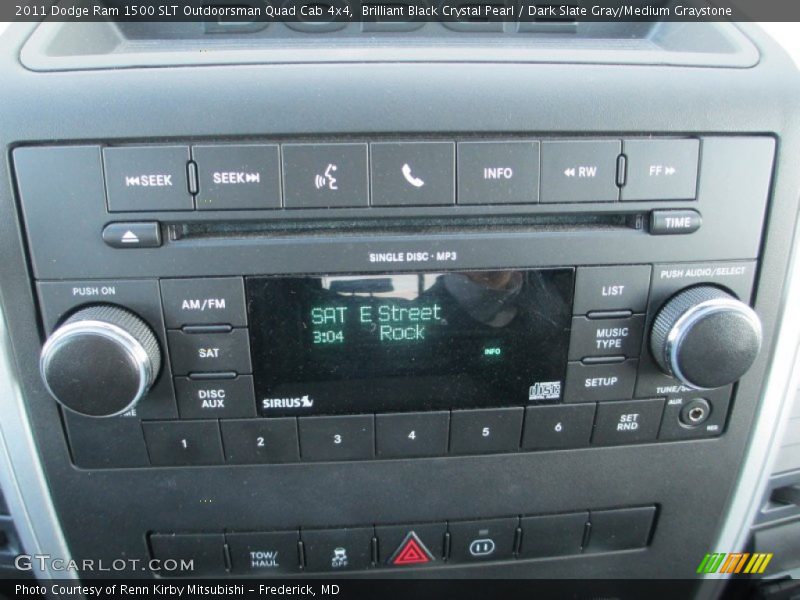 Brilliant Black Crystal Pearl / Dark Slate Gray/Medium Graystone 2011 Dodge Ram 1500 SLT Outdoorsman Quad Cab 4x4