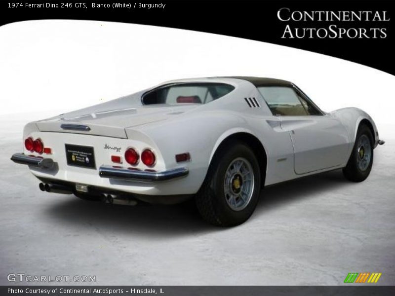 Bianco (White) / Burgundy 1974 Ferrari Dino 246 GTS