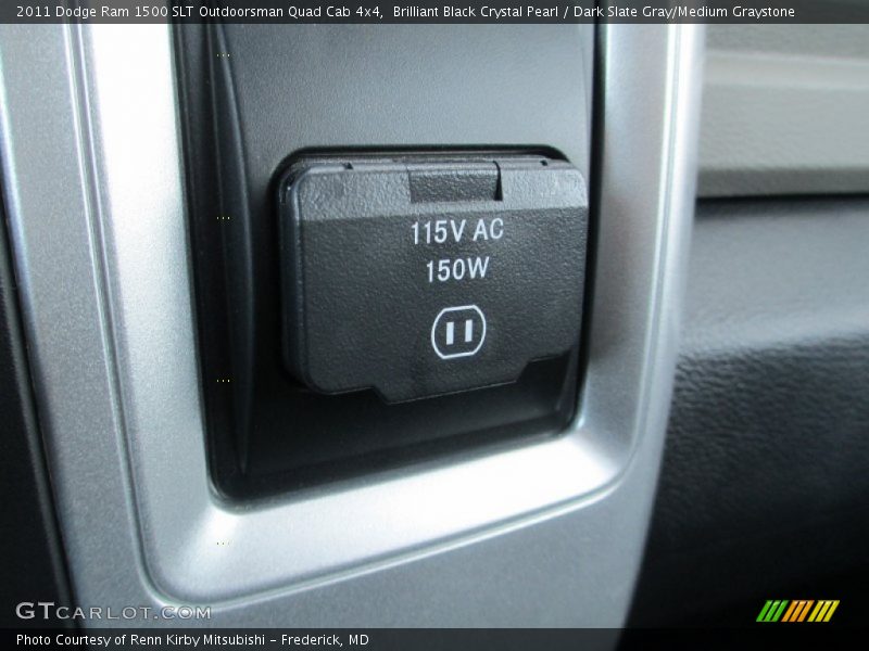 Brilliant Black Crystal Pearl / Dark Slate Gray/Medium Graystone 2011 Dodge Ram 1500 SLT Outdoorsman Quad Cab 4x4