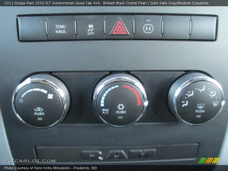 Brilliant Black Crystal Pearl / Dark Slate Gray/Medium Graystone 2011 Dodge Ram 1500 SLT Outdoorsman Quad Cab 4x4