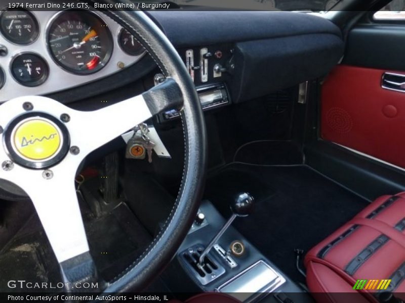 Bianco (White) / Burgundy 1974 Ferrari Dino 246 GTS