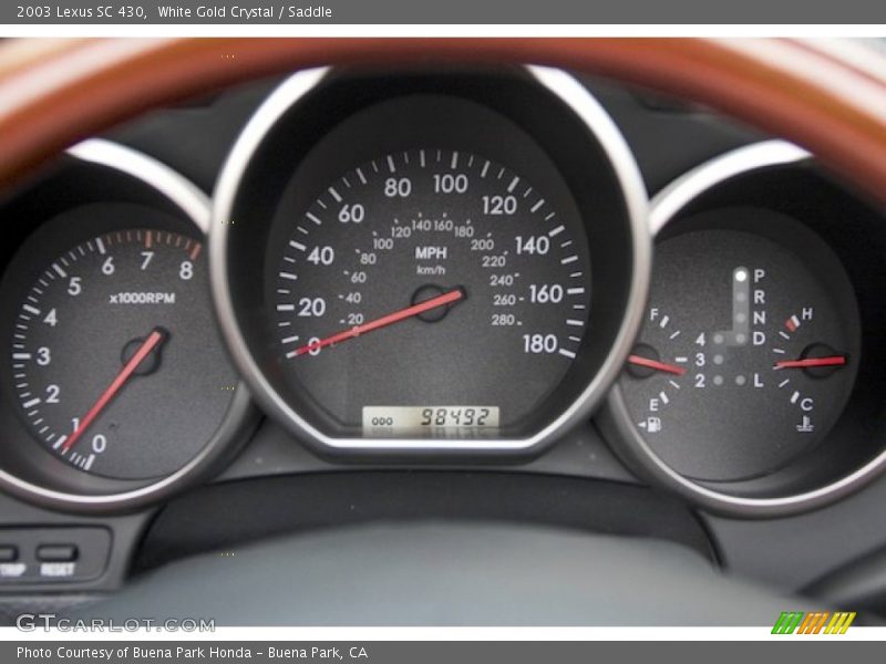 White Gold Crystal / Saddle 2003 Lexus SC 430
