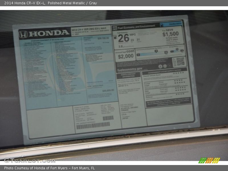 Polished Metal Metallic / Gray 2014 Honda CR-V EX-L