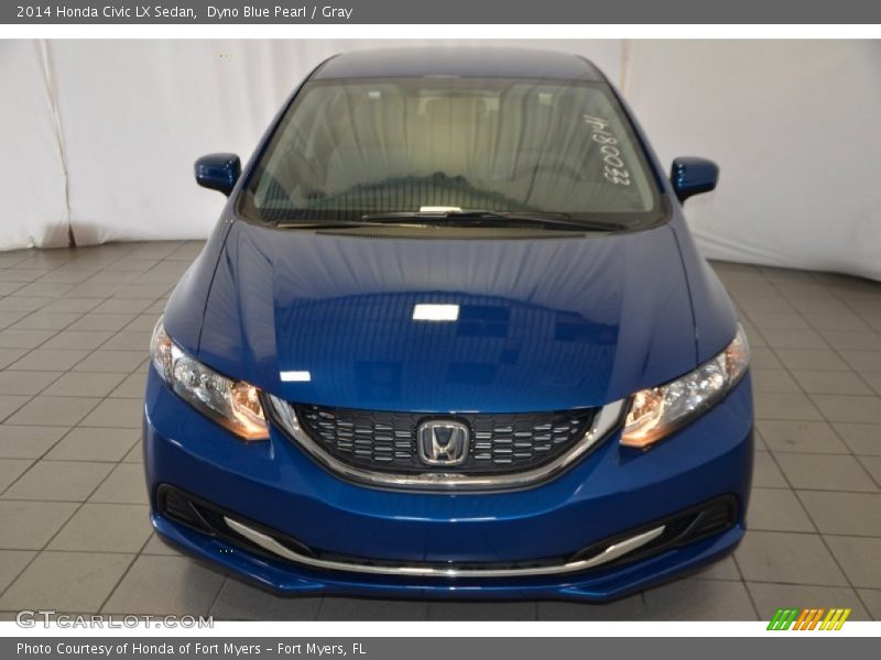 Dyno Blue Pearl / Gray 2014 Honda Civic LX Sedan