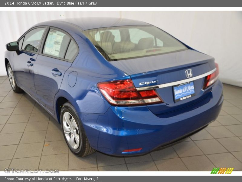 Dyno Blue Pearl / Gray 2014 Honda Civic LX Sedan