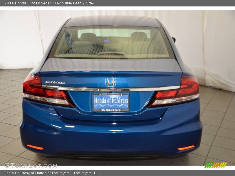 Dyno Blue Pearl / Gray 2014 Honda Civic LX Sedan