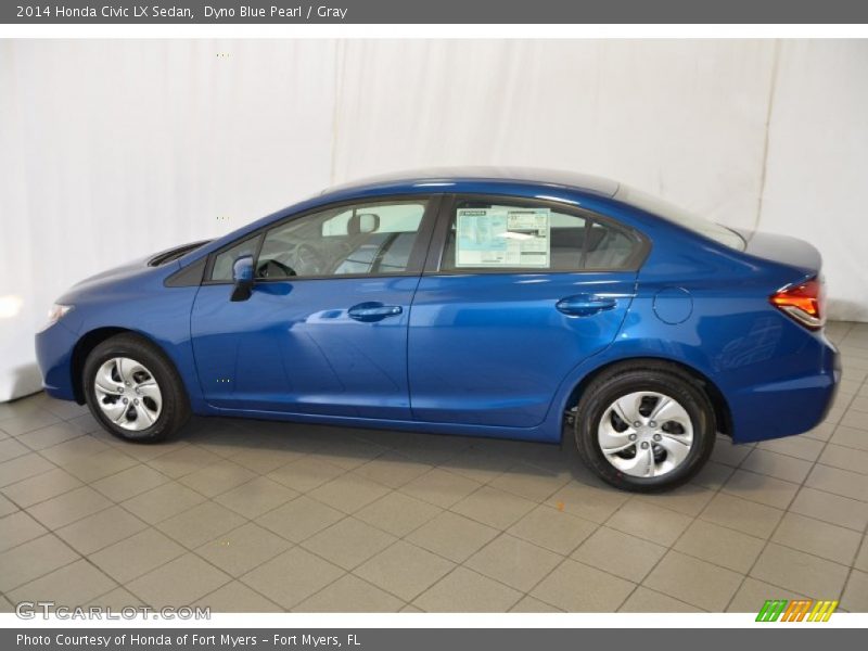 Dyno Blue Pearl / Gray 2014 Honda Civic LX Sedan