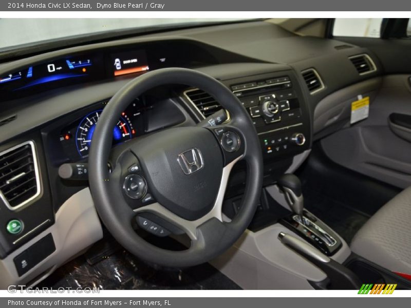 Dyno Blue Pearl / Gray 2014 Honda Civic LX Sedan