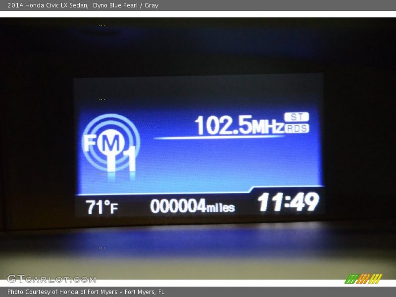 Dyno Blue Pearl / Gray 2014 Honda Civic LX Sedan