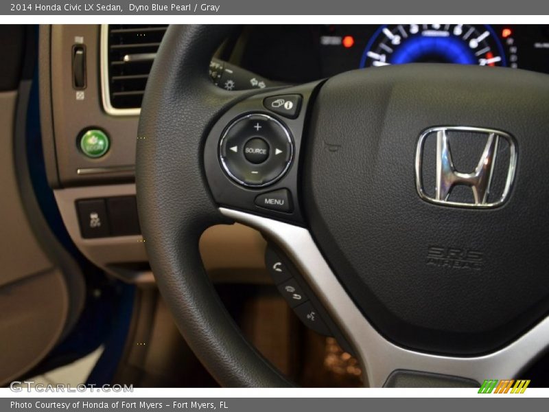 Dyno Blue Pearl / Gray 2014 Honda Civic LX Sedan