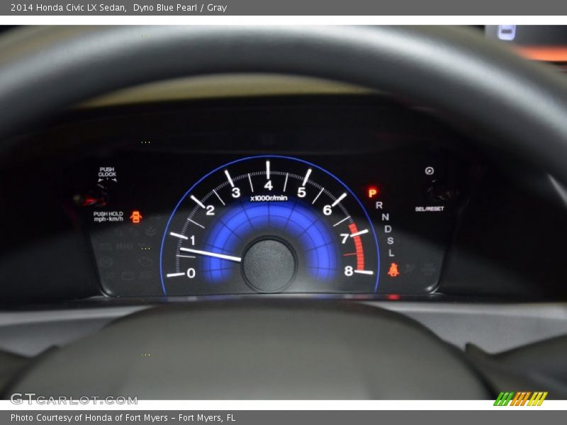 Dyno Blue Pearl / Gray 2014 Honda Civic LX Sedan