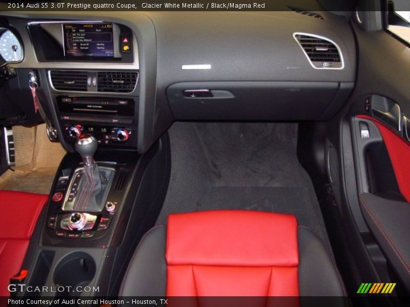 Glacier White Metallic / Black/Magma Red 2014 Audi S5 3.0T Prestige quattro Coupe
