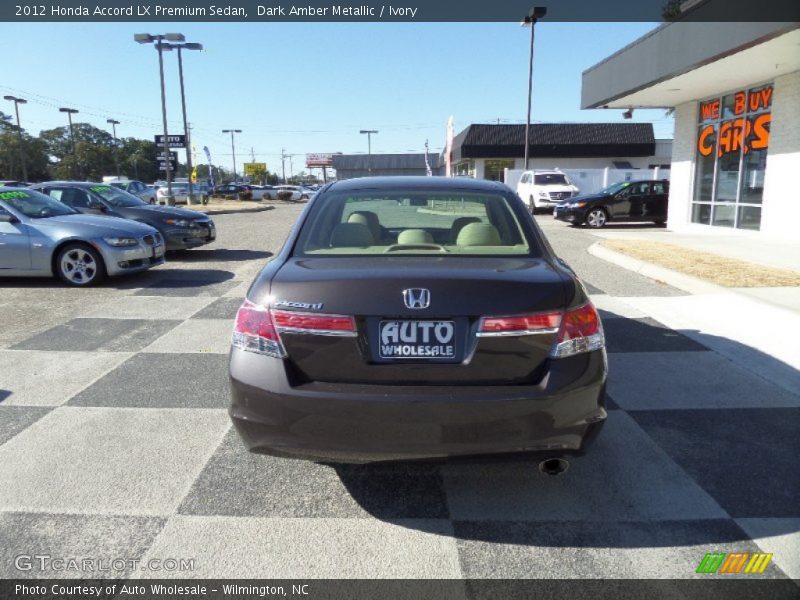 Dark Amber Metallic / Ivory 2012 Honda Accord LX Premium Sedan