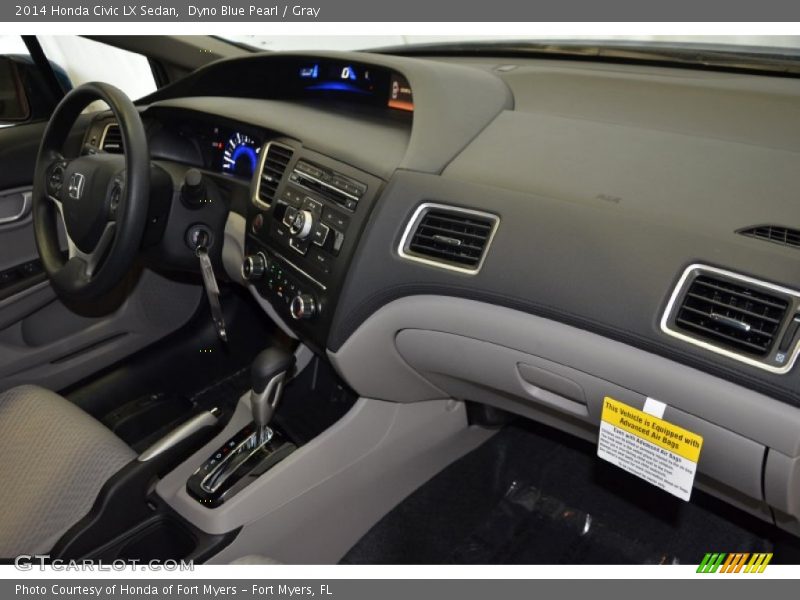 Dyno Blue Pearl / Gray 2014 Honda Civic LX Sedan