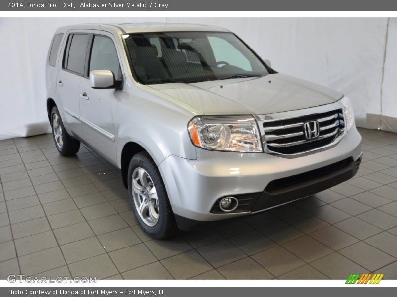 Alabaster Silver Metallic / Gray 2014 Honda Pilot EX-L