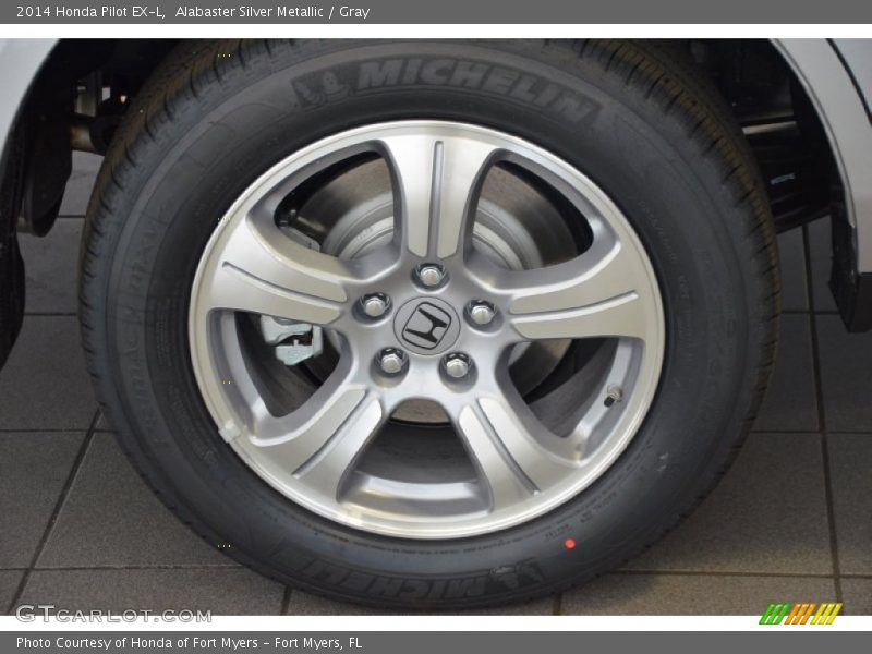 Alabaster Silver Metallic / Gray 2014 Honda Pilot EX-L