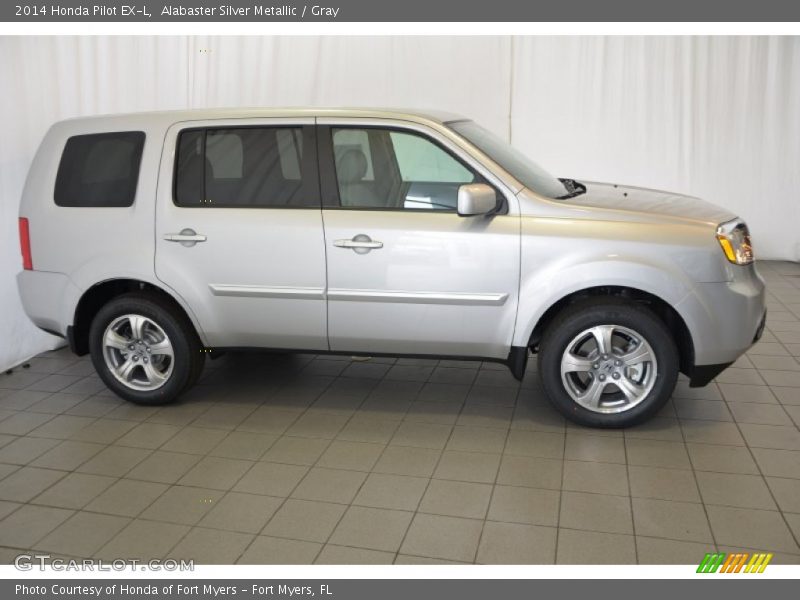 Alabaster Silver Metallic / Gray 2014 Honda Pilot EX-L