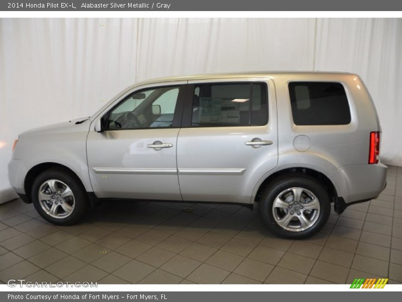 Alabaster Silver Metallic / Gray 2014 Honda Pilot EX-L
