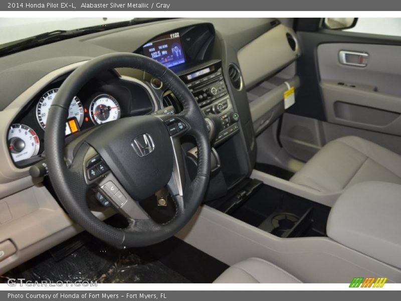 Alabaster Silver Metallic / Gray 2014 Honda Pilot EX-L