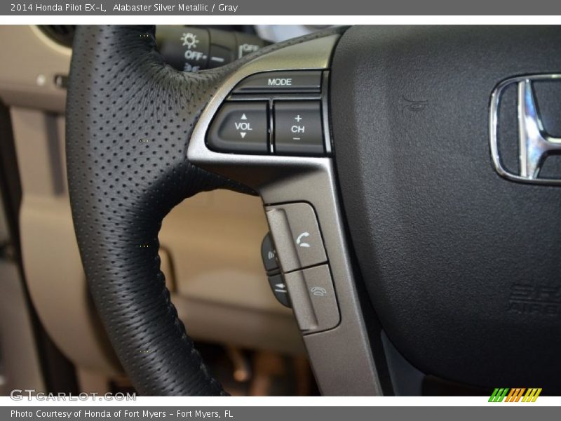 Alabaster Silver Metallic / Gray 2014 Honda Pilot EX-L