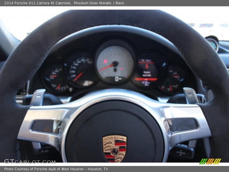 Rhodium Silver Metallic / Black 2014 Porsche 911 Carrera 4S Cabriolet