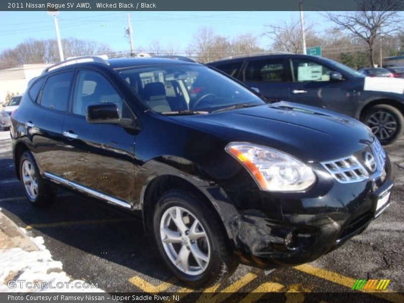 Wicked Black / Black 2011 Nissan Rogue SV AWD