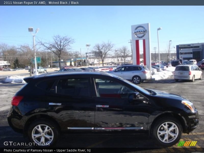 Wicked Black / Black 2011 Nissan Rogue SV AWD