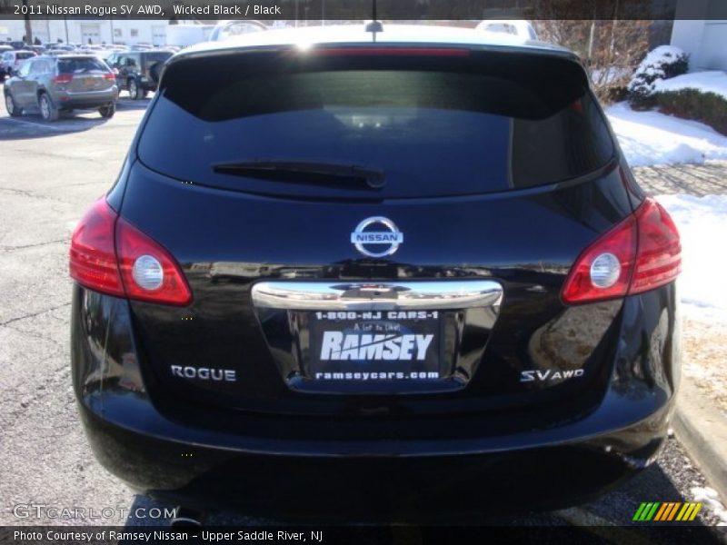 Wicked Black / Black 2011 Nissan Rogue SV AWD
