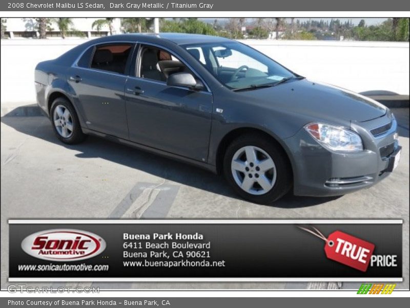 Dark Gray Metallic / Titanium Gray 2008 Chevrolet Malibu LS Sedan