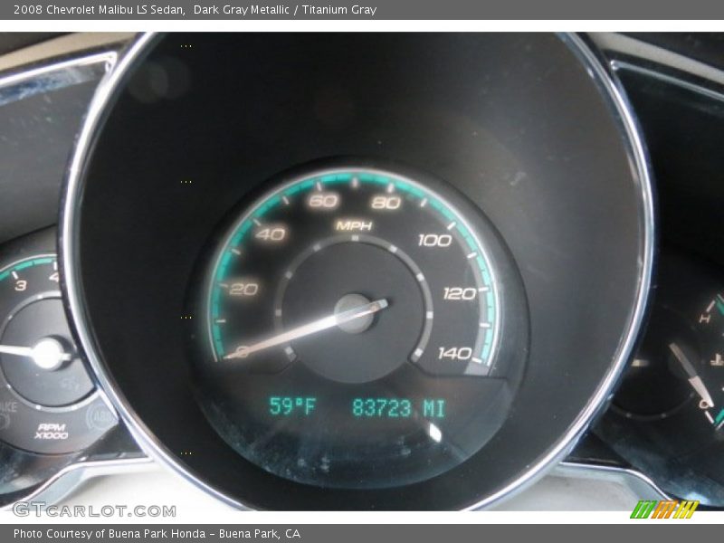 Dark Gray Metallic / Titanium Gray 2008 Chevrolet Malibu LS Sedan