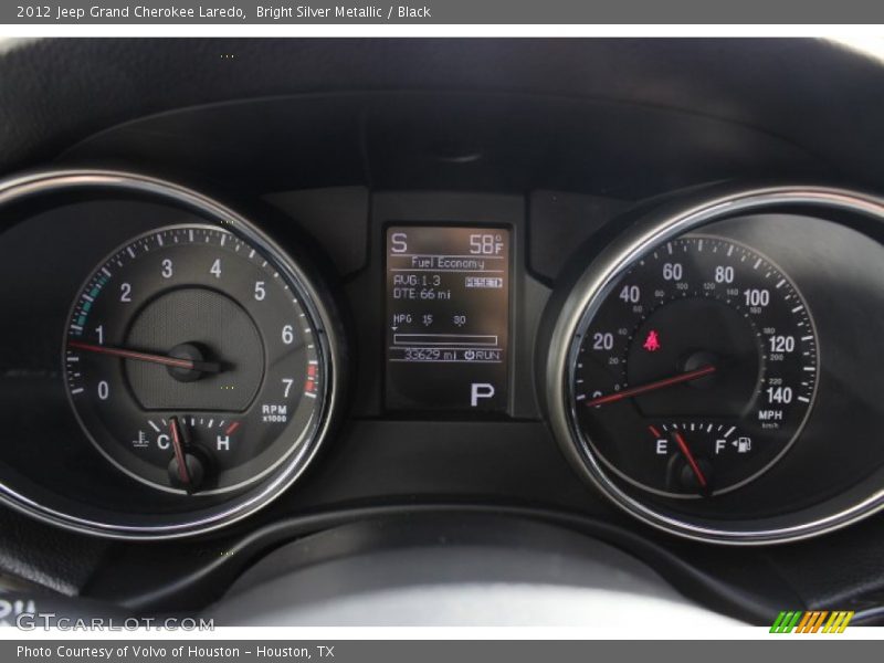 Bright Silver Metallic / Black 2012 Jeep Grand Cherokee Laredo