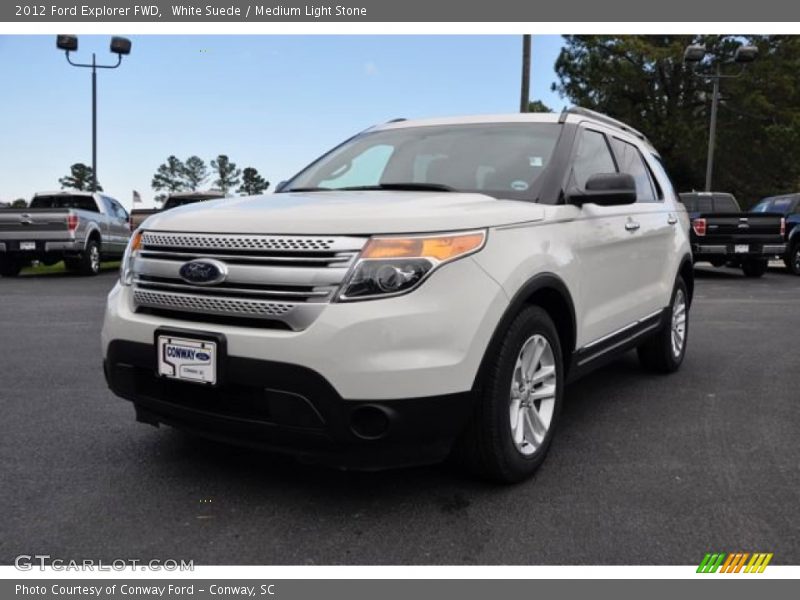 White Suede / Medium Light Stone 2012 Ford Explorer FWD