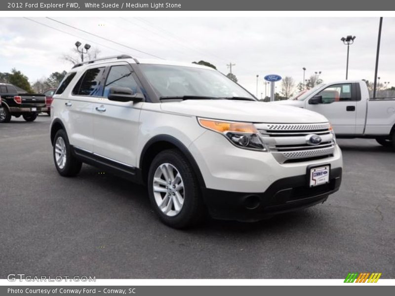 White Suede / Medium Light Stone 2012 Ford Explorer FWD