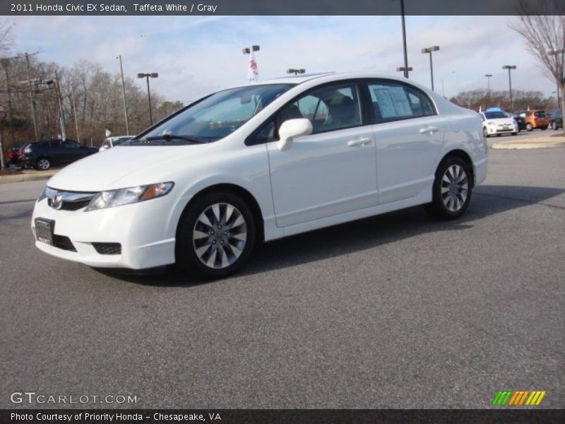 Taffeta White / Gray 2011 Honda Civic EX Sedan