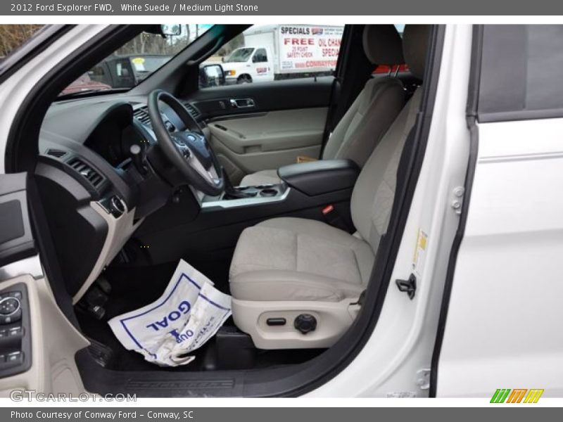 White Suede / Medium Light Stone 2012 Ford Explorer FWD