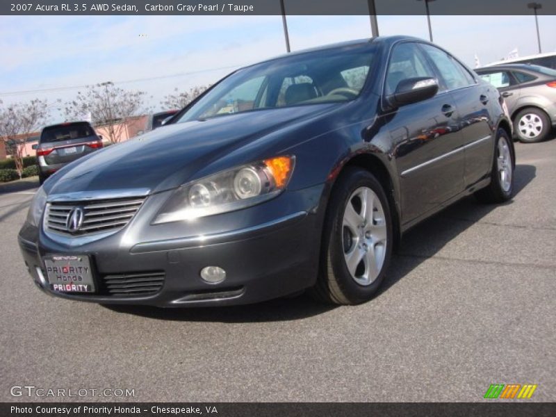 Carbon Gray Pearl / Taupe 2007 Acura RL 3.5 AWD Sedan