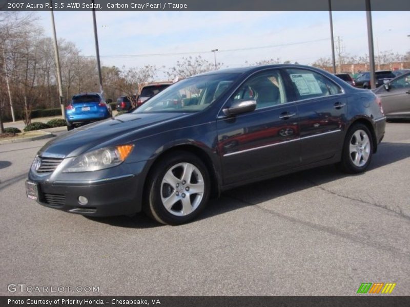 Carbon Gray Pearl / Taupe 2007 Acura RL 3.5 AWD Sedan