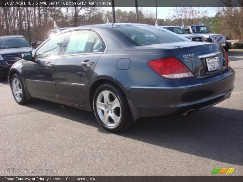 Carbon Gray Pearl / Taupe 2007 Acura RL 3.5 AWD Sedan