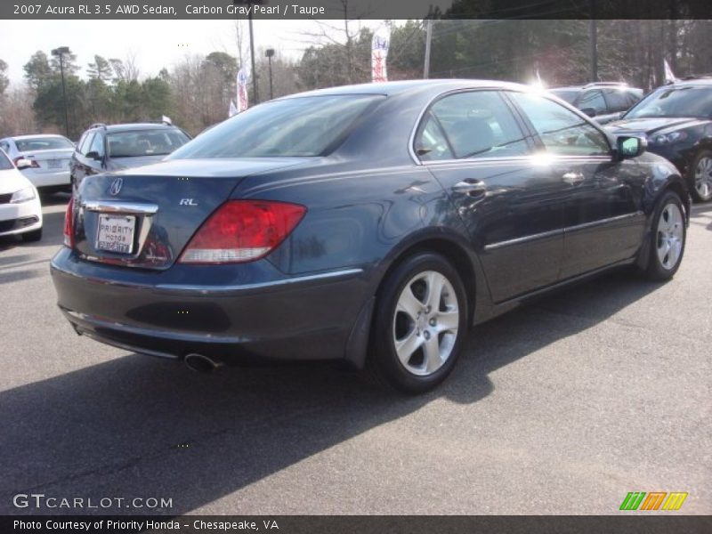 Carbon Gray Pearl / Taupe 2007 Acura RL 3.5 AWD Sedan